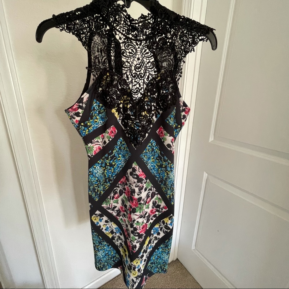 Colorful Lace Mini Dress